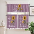 thumbnail image 2 of 3 Piece Kitchen Curtains and Valances Set Violet Sunshine Sunflower Cafe Curtains 24 Inch Length Pastoral Bees Farmhouse Floral Valance & Tier Curtain for Living Room Bedroom Window 54"x18"+27"x24"*2, 2 of 6