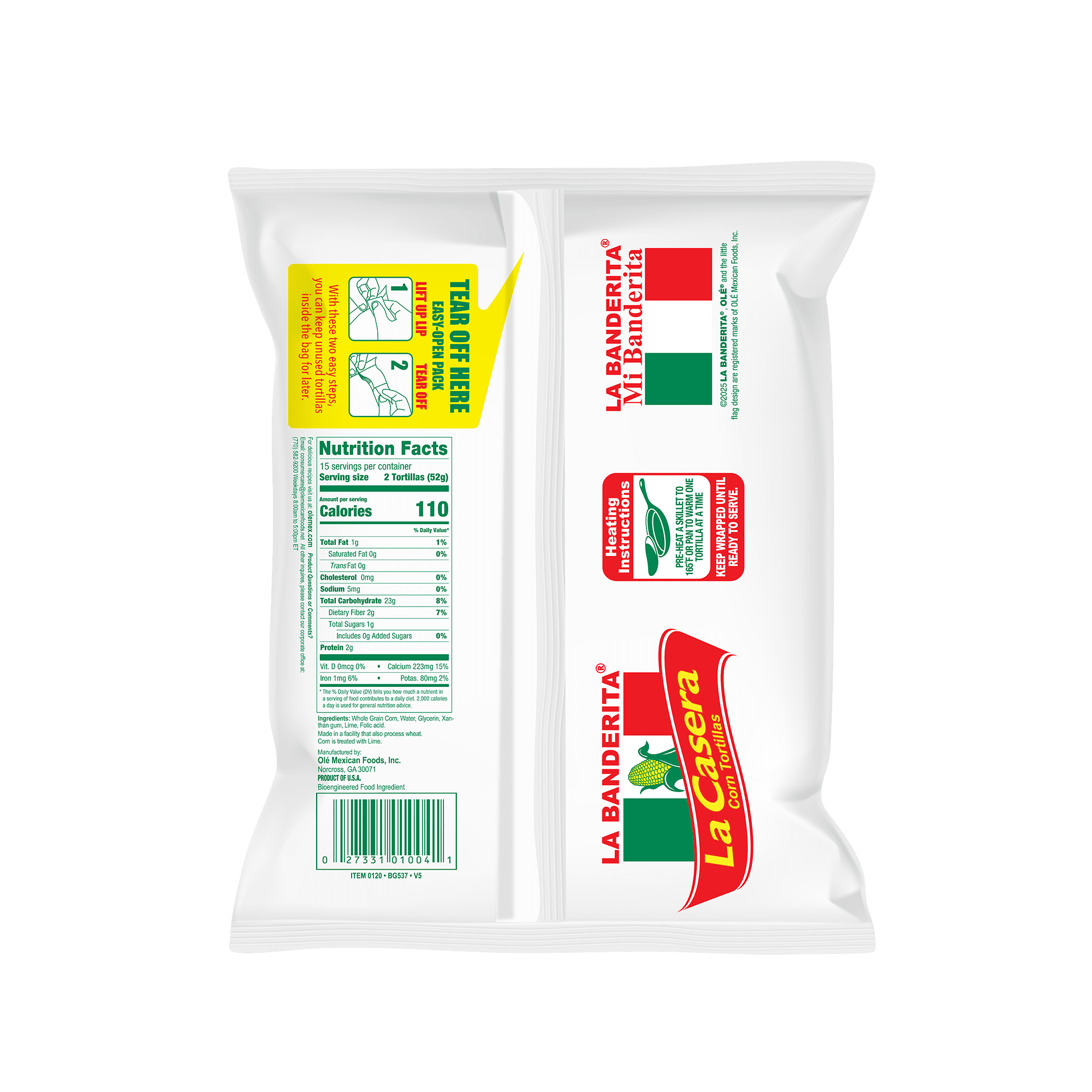 La Banderita Casera Corn Tortillas, 27.5 oz, 30 Count