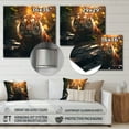 thumbnail image 4 of Designart "Double Exposure Tiger Lensflare form I" Landscapes Metal Art Print, 4 of 5