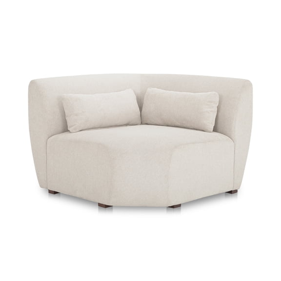 Moe's Home Collection Amelia Corner Chair Warm White Fabric Corner Chairs