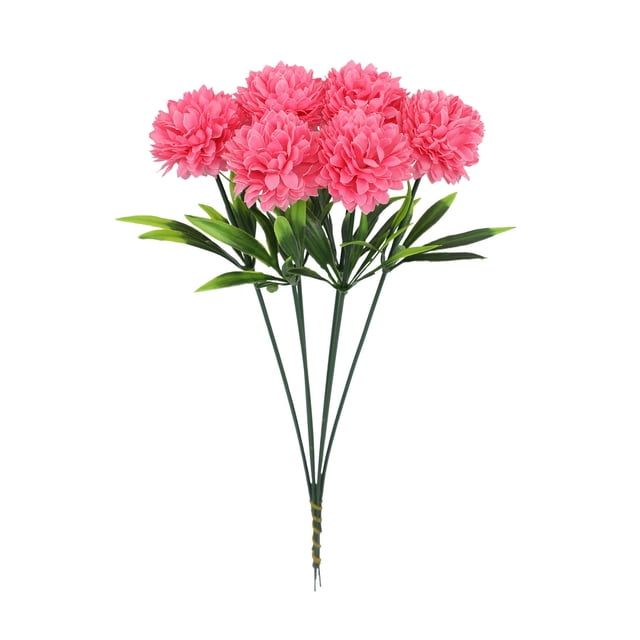 6 piezas de flores artificiales de hortensia, crisantemo falso, bola de flores de tallo largo, ramo de novia de hortensia para casa, oficina, cafetería, fiestas, decoración de bodas