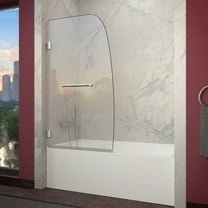 ANZZI Herald Series 48 in. x 58 in. Hinged Frameless Tub Door in Chrome