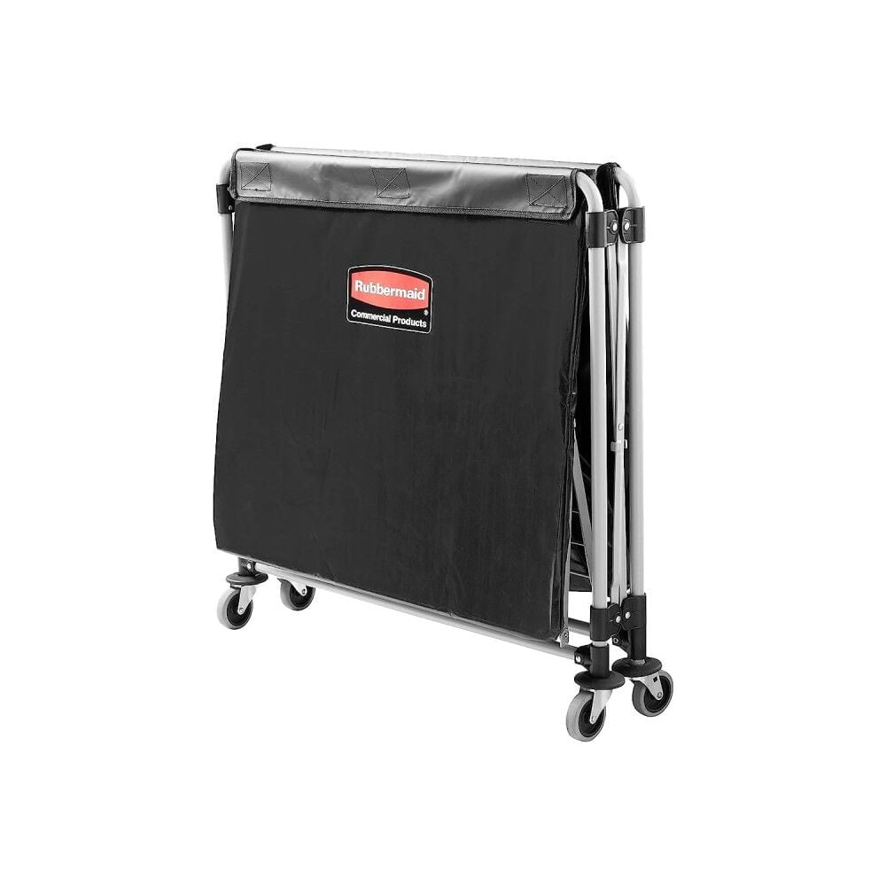 Rubbermaid Commercial Collapsible X-Cart Steel Eight Bushel Cart 24 1/10w x 35 7/10d Black/Silver