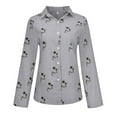 thumbnail image 4 of Deals LYXSSBYX Womens Shirts Long Sleeve Button up Women's Casual Lapel Blouse Long Sleeve Print Loose Shirt Tops Buttons Cardigan, 4 of 7