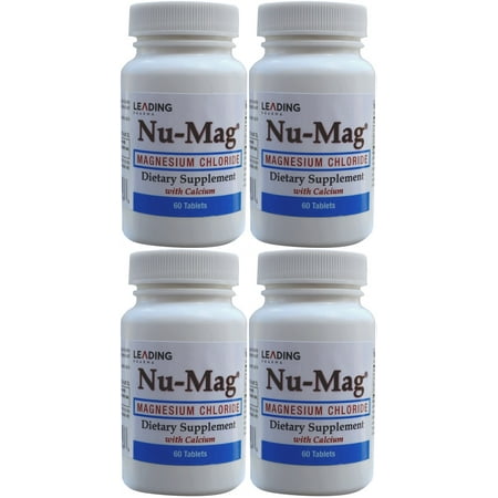 Nu-Mag Magnesium Chloride with Calcium Enteric Coated 60 Tablets per Bottle PACK of 4