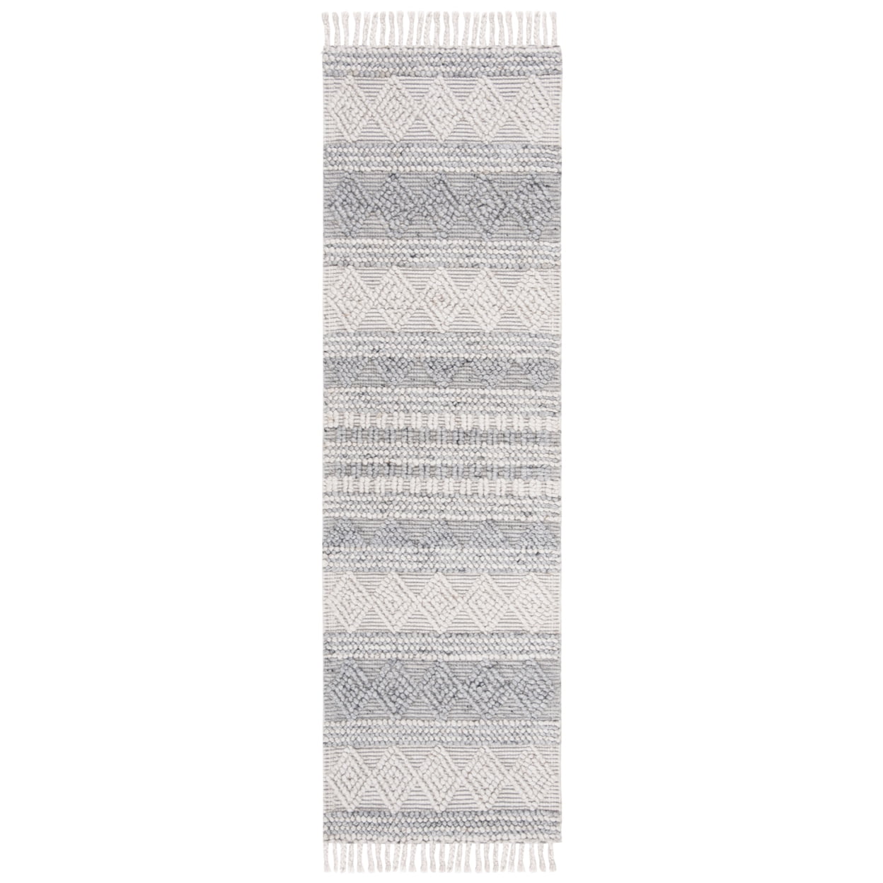 SAFAVIEH Natura Aphrodite Geometric Runner Rug, Silver, 2'3" x 12'