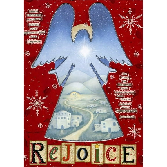 LPG Greetings Rejoicing Angel Cutout: Box of 12 Annie LaPoint Religious Die Cut Christmas Cards