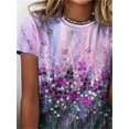 thumbnail image 3 of Camiseta de moda para mujer, Top con estampado de flores rosas, camiseta informal holgada de manga corta con estampado Floral en 3D, novedad de verano 2022, 3 of 4