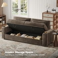 thumbnail image 5 of 87”Large Loveseat Sofa, 3 Seater Couch with Storage, Velvet Fabric Deep Seat Sofa with Pillow& Cup Holders, Modern Comfy Sofa with USB& Type-C Ports, Home Sofa Couch for Living Room Bedroom, 5 of 9