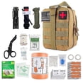 thumbnail image 1 of Conjunto de botiquín de primeros auxilios militar negro táctico completo Kit pequeño + correa para el hombro + tirón de garrapatas + supervivencia, 1 of 4