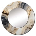 thumbnail image 2 of Designart "Subtle Grey Orange Geode" Stone Geode Rund Mirror For Wall Decor - Large Beige Round Printed Mirror -Traditional Round Living Room Mirror - 23" x 23", 2 of 6
