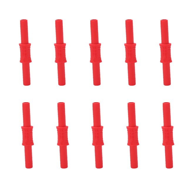 Adaptador De Extensión De Conector Tipo Banana, Acoplador Tipo Banana De Latón Niquelado Conectividad Fuerte Aislada Para La Industria ANGGREK Rojo