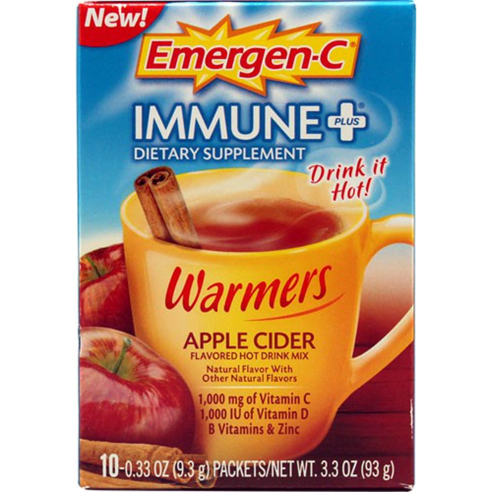 EmergenC Immune+ Warmers 10 Count, Apple Cider Flavor) Dietary