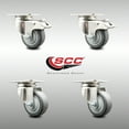 thumbnail image 2 of 3.5 Inch 316SS Thermoplastic Rubber Swivel Top Plate Caster Set 2 Lock Brakes, 2 of 2
