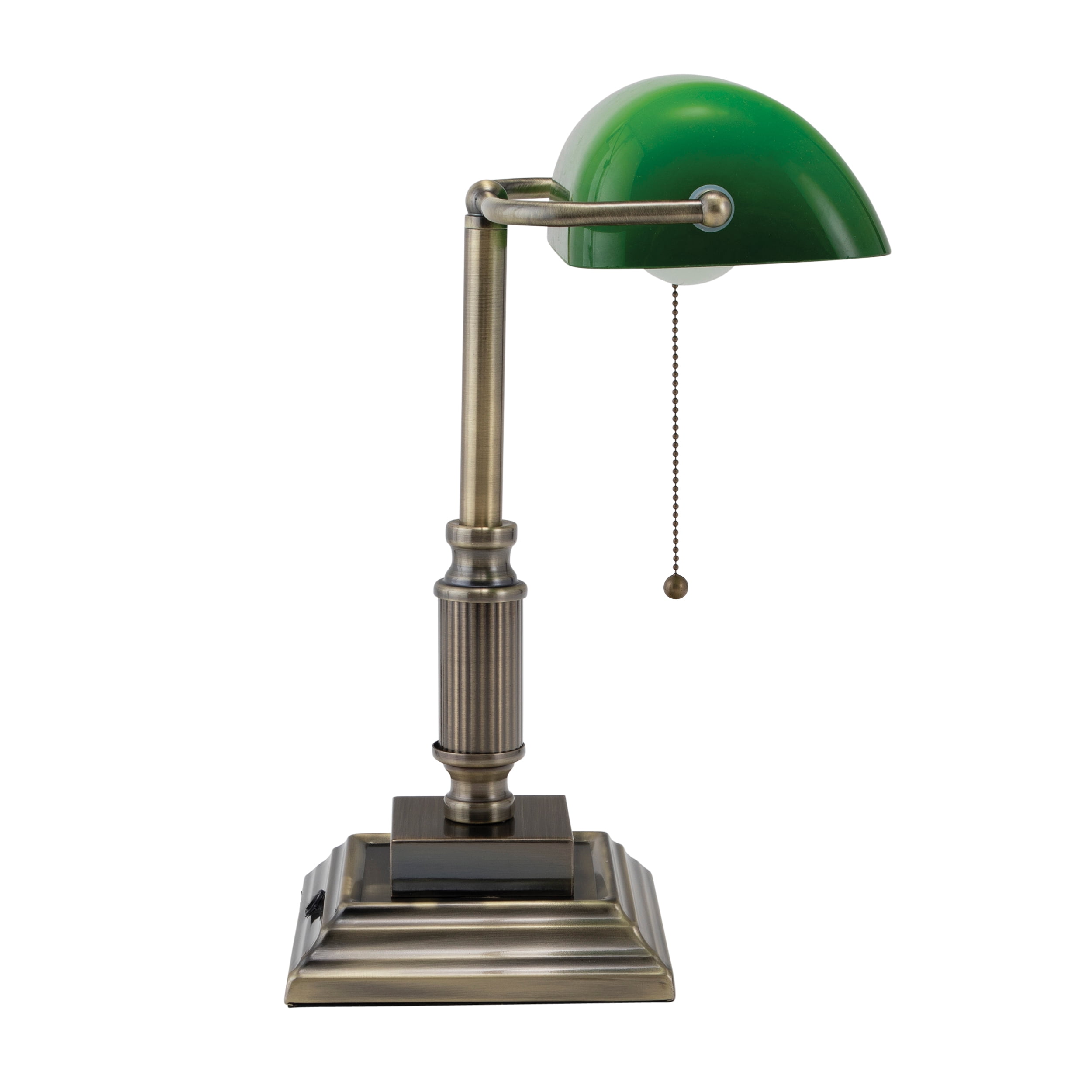 V-Light 14.75 inch Bronze LED Bankers Lamp with Green Shade
