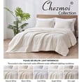 thumbnail image 5 of Chezmoi Collection Zane 3-Piece Sherpa Comforter Set, Triangle Quilting Reversible Washed Microfiber Bedding, King, White, 5 of 9