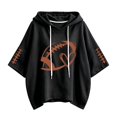 thumbnail image 5 of Oversized Football Sweatshirts for Women 3/4 Sleeve Hoodie Sweatshirts Trendy Fleece Graphic Hoodie Y2K Pullover Sweater Soft Game Day Mom Shirts Daily Travel Outfits, Black 3XL, 5 of 5
