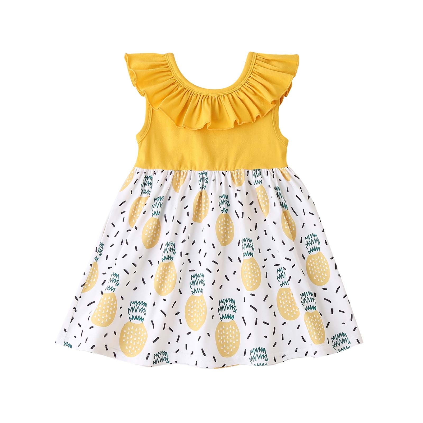 Penkiiy Toddler Kids Baby Girls Summer Color Fruit Print Dress Princess