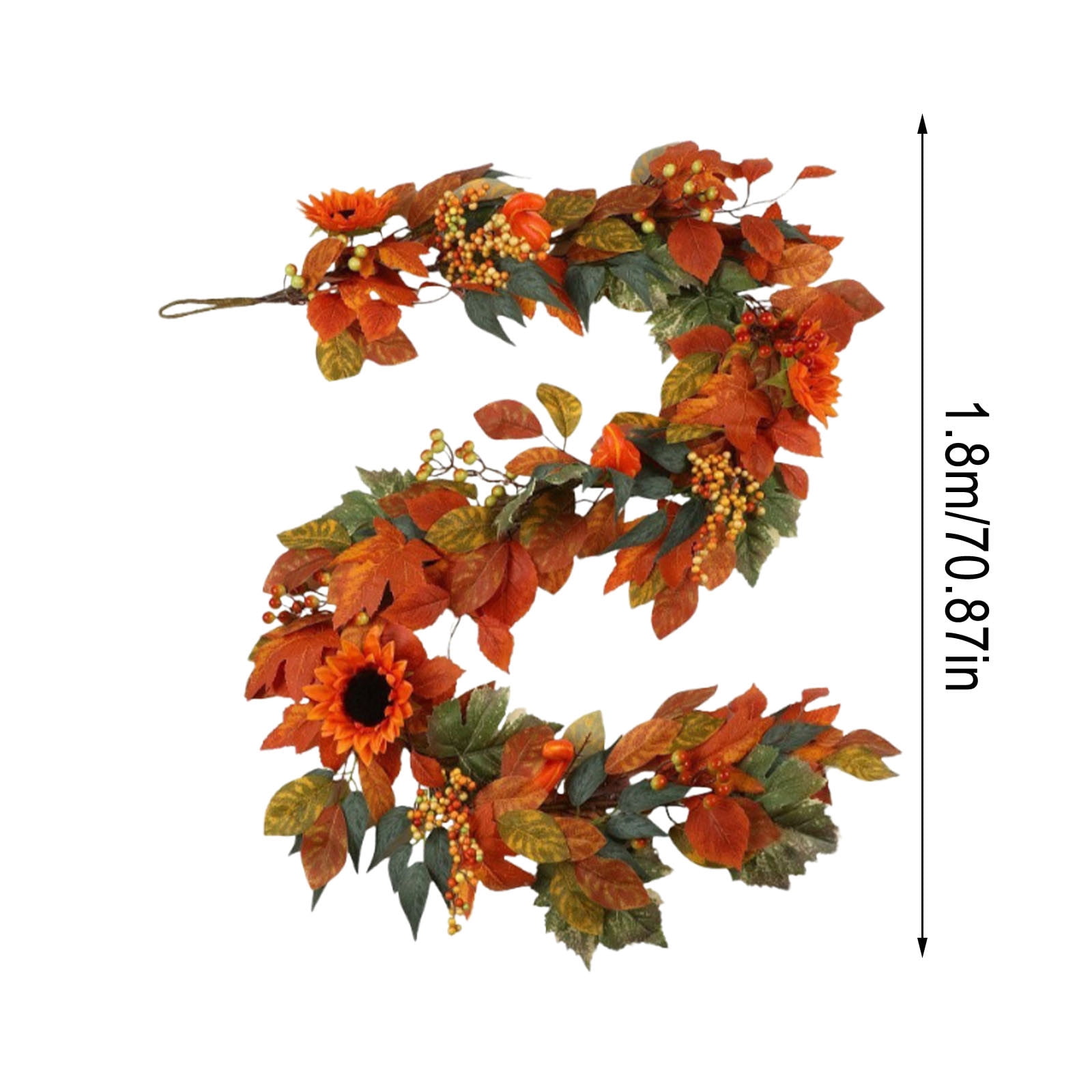 HEROOY Upgraded Simulated Maple Leaf Pumpkin Festival Ornament Wreath Thanksgiving Window And Door Decoration H