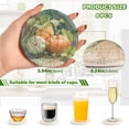 thumbnail image 2 of 6 Pcs Drink Coasters with Holder 3.94in Woven Coasters for Drinks Orange and White Pumpkins Coaster Set for Protection Table, 2 of 7