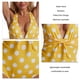 thumbnail image 5 of Traje de baño triangular con escote halter, espalda descubierta y escote en V profundo para divertirse en la playa, talla M Bikini de lunares amarillos vibrantes, 5 of 6