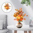 thumbnail image 3 of Ramo de flores artificiales para decoración de novia, ramos de referencia para fiesta naranja amarillo, 3 of 8
