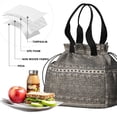 thumbnail image 4 of Boho Bohemia Geometric Line Art Drawstring Lunch Bag Women - Drawstring Lunch Bag Insulated for Work Office - Stain-Resistant Large Lunchbags for Women with Multi-Pockets, 4 of 6