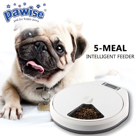 Pawise Automatic Pet Feeder Timing Feeder 5 Meal 5 Cell Pet Dry