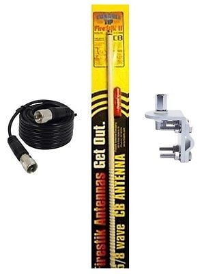 BRACKETS /& STUDS 18FT DUAL COAX NEW 2 FIRESTIK 2 FS3 W 3FT WHITE CB ANTENNAS