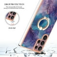 thumbnail image 4 of ELEHOLD for Samsung Galaxy S24 Ultra Case, IMD Marble Pattern Soft TPU Shockproof Bumper Slim Lightweight Case with Glitter Diamond Ring Holder,Galaxy S24 Ultra Case,Purple, 4 of 6