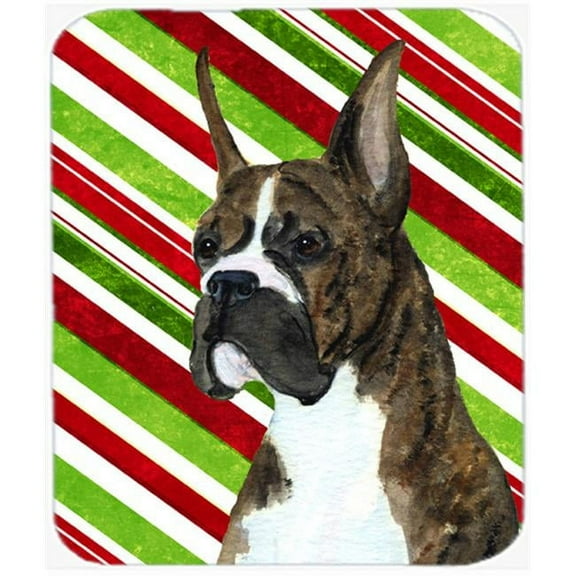 Carolines Treasures Boxer Candy Cane Holiday Christmas Mouse Pad