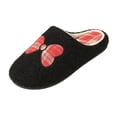 thumbnail image 3 of Domzle Women’s Plush Indoor House Slippers with Memory Foam, Warm Cozy Winter Home Shoes, Non Slip Comfy Bedroom Footwear Black, 3 of 9