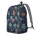 thumbnail image 2 of Robot and Gears Blue Pattern Backpack for School, Cute School Bag with Adjustable Shoulder Straps and Padded Back, 15.7"x11.8"x5.5", 2 of 5
