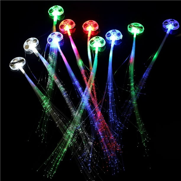 keepw 10Pcs LED Lights Hair Flashing LED Light Up Toys LED Hair Barrettes  Party Favors Bar Dancing Hairpin Light Up Hair Accessories