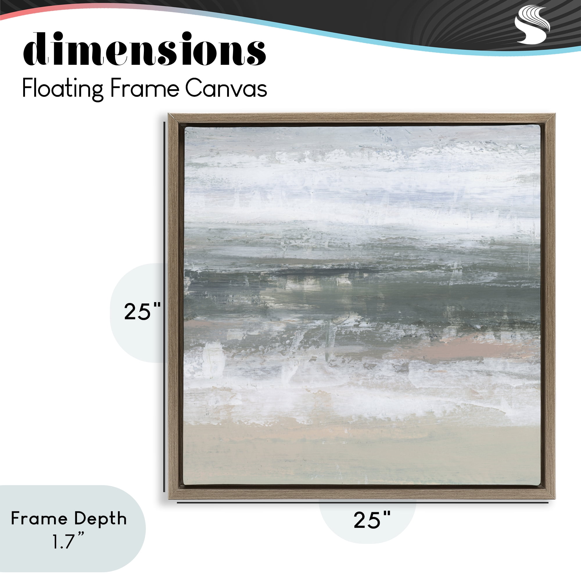Stupell Industries Subdued Pastel Tides Brown Framed Floater Canvas Wall Art, design by Ethan Harper
