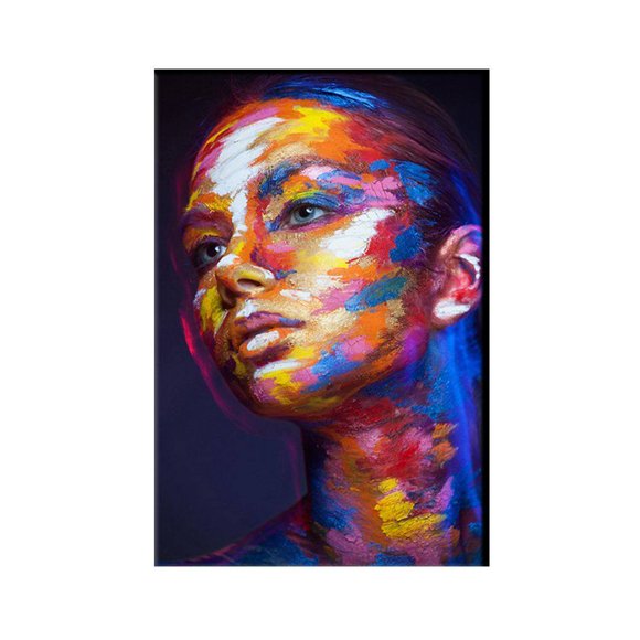 Abstract Portrait Oil Painting Print Wall oil canvas Wall Canvas Colorful Woman Face Room Wall Decor Home Office Wall Picture Frameless