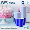 thumbnail image 6 of Stock Your Home Blue Plastic Cups Disposable, 16oz (100 Count) Heavy-Duty, Large Party Cup Pack Bulk Pack for Drinking Punch, Soda, Wine, Beer, 4th of July, Halloween, 6 of 7