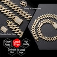 thumbnail image 4 of FEEL STYLE Male Zircon Gold Plated Spike Cuban Chain Necklace for Men Teen 18MM 18", 4 of 5