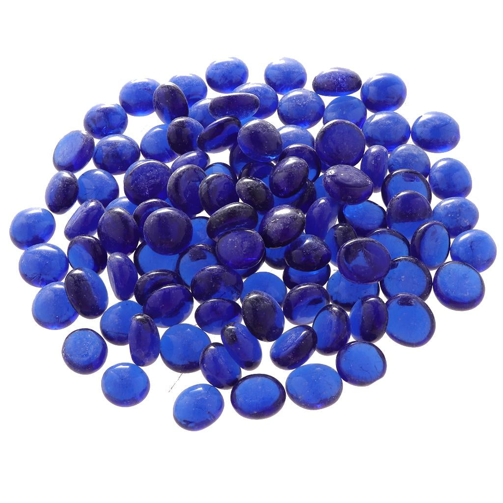 100Pcs Solid Clear Marbles Balls Flat Fish Tank Pebbles Glass Crystal Stones 