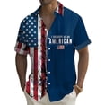 thumbnail image 4 of Telankuip Mens Independence Day Shirts July 4th USA 250th Anniversary Printed Button down Short Sleeve Shirt Summer Thin Cozy Breathable Patriots Casual Top 7-Blue XL, 4 of 4