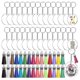 thumbnail image 1 of 30 paquetes de llavero redondo transparente artesanal Diy llavero en blanco decorativo, 1 of 5