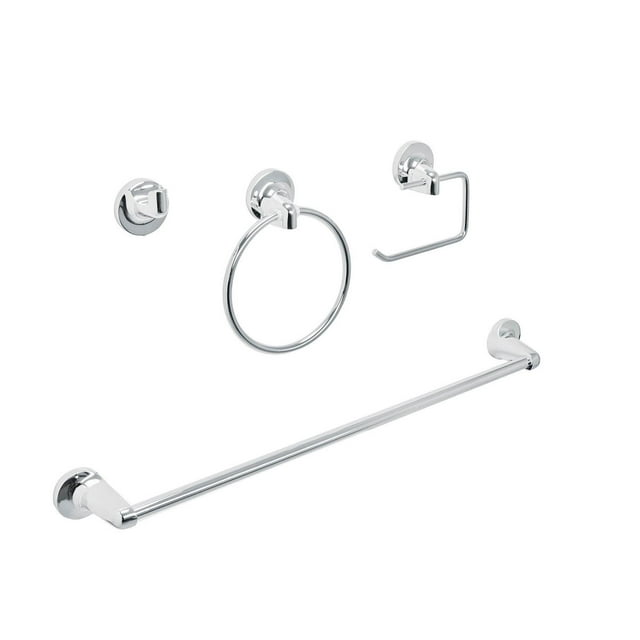 Jgo de acc p/baño acabado cromo, 4 pzas, Aqua Foset 49164