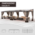 thumbnail image 2 of Gotland 10' × 28' Hardtop Gazebo for Patio,Wall-Mounted Lean to Gazebo Pergola with Sloping Roof and Durable Aluminum Frame,Large Heavy Duty Awnings for Decks,Backyard,Sand, 2 of 8