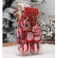 thumbnail image 2 of Set of 15 Christmas Tree Ornaments, Kvago Hanging Candy Cane Decorations Swirl Lollipop Christmas Ball Ornaments with Rope for Home Xmas Tree Party Holiday Decoration (Red & White), 2 of 8