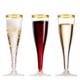 thumbnail image 3 of 50 Pack Gold Rimmed Plastic Champagne Flutes 5 Oz Clear Plastic Toasting Glasses Fancy Disposable Wedding Party Cocktail Cups, 3 of 5