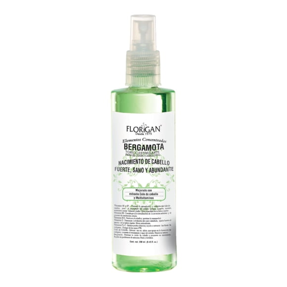 FLORIGAN TÓNICO DE BERGAMOTA NACIMIENTO DE CABELLO BARBA Y BIGOTE Extracto de Cola de caballo y multivitaminas FLORIGAN 250 ml