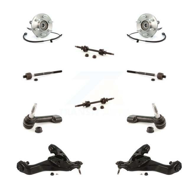 Transit Auto Bras de Commande Inférieur à Roulement avant avec Tige de Liaison Intérieure Rotative Kit de Stabilisation (10 Pcs) pour Voiture Ford F-150 avec 6 Roues à Crampons Côté Gauche Droit (Conducteur Passager) K7T-109537
