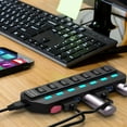 thumbnail image 1 of ADDHAT USB Hub 7 Con LED Y Protección Contra Sobrecarga Para Computadora Color Negro, 1 of 6