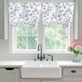 thumbnail image 4 of Blue Leaves Tie Up Curtains for Windows, Adjustable Balloon Window Shades, Summer Botanical Elegant Pastoral Kitchen Window Treatments Adjustable Roll Up Curtain for Basement/Nursery 52"x45", 4 of 8