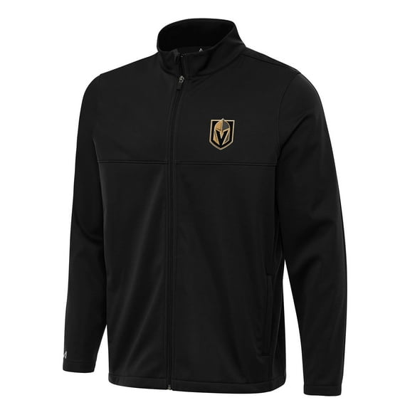 Men's Antigua Black Vegas Golden Knights Links 2 Full-Zip Golf Jacket